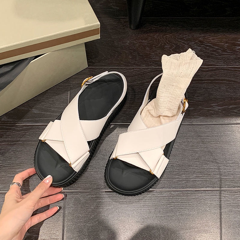 Giày Sandal Đế Dày Có Khóa Gài Phong Cách Cổ Tích Thời Trang 2022 Cho Nữ