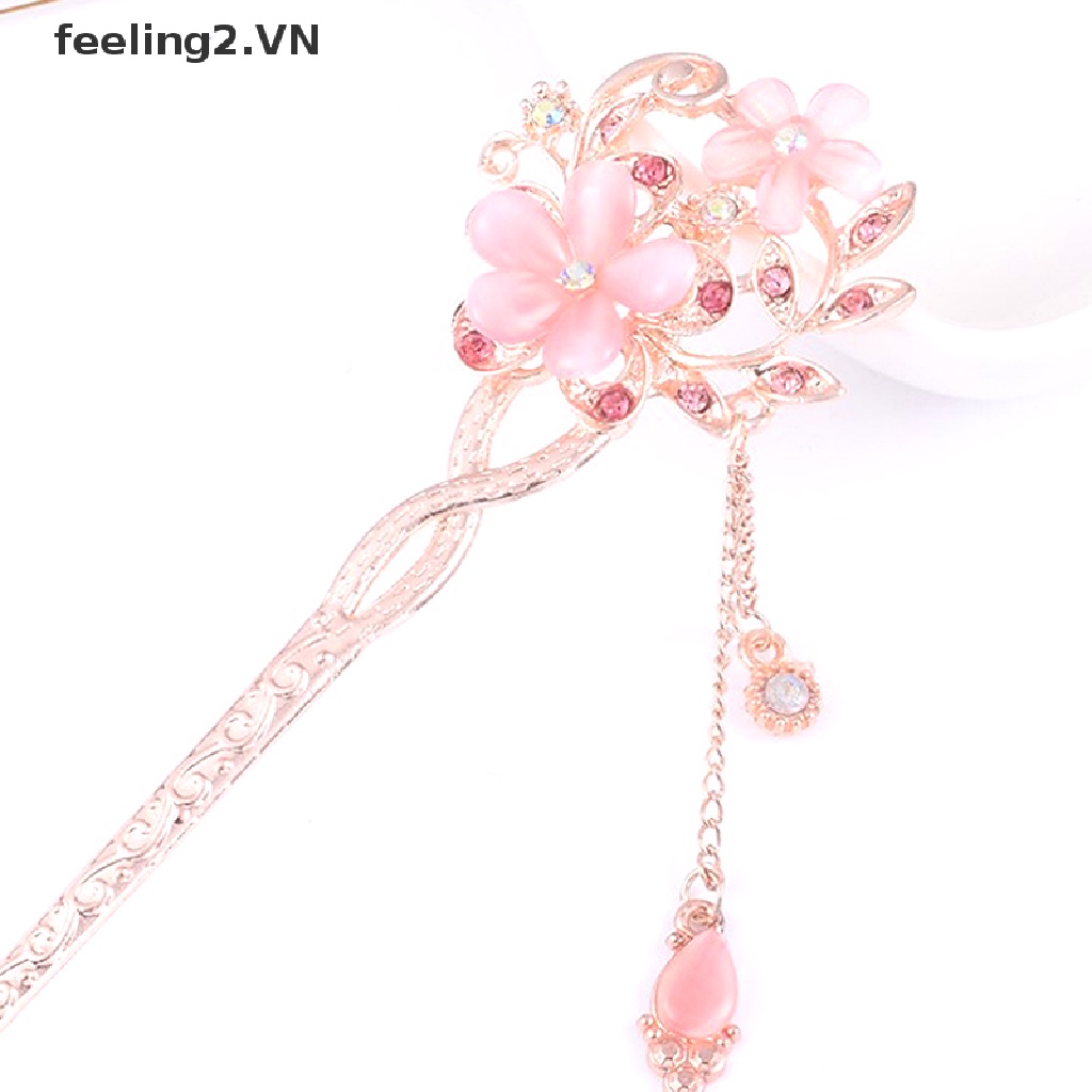 Kẹp Tóc Hình Hoa Và Mèo Đính Đá Độc Đáo