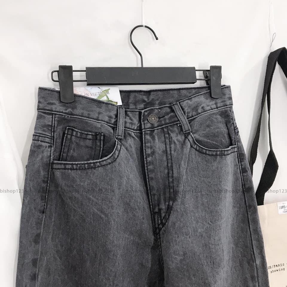 Quần baggy jeans Bingshop lưng cao ống đứng vải đẹp đủ size | BigBuy360 - bigbuy360.vn