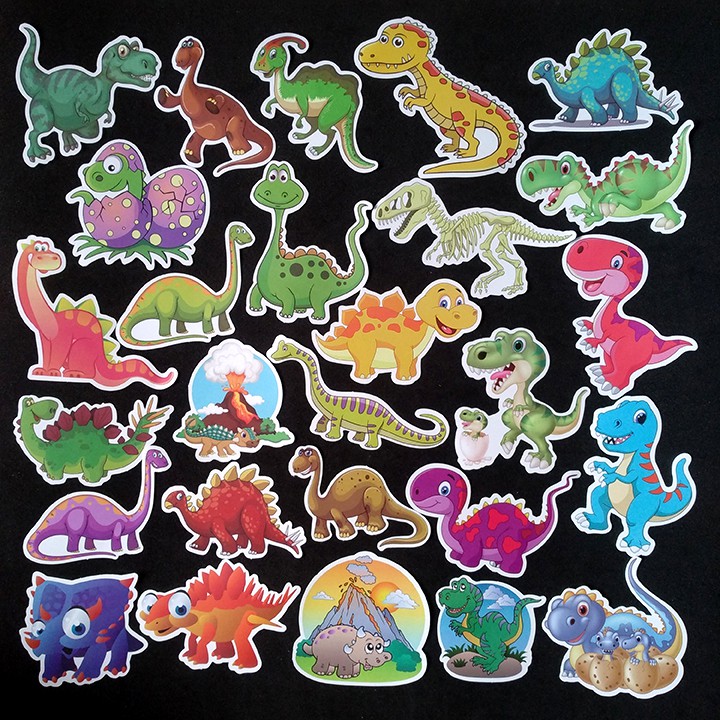 Bộ Sticker dán cao cấp chủ đề KHỦNG LONG - Dùng dán Xe, dán mũ bảo hiểm, dán Laptop...