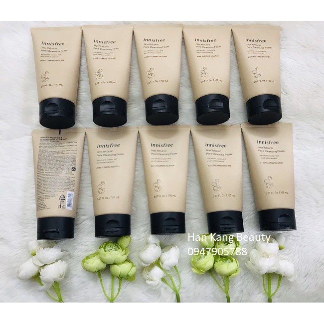 Sữa Rửa Mặt Tro Núi Lửa Cho Da Mụn Đầu Đen, Bã Nhờn Innisfree Jeju Volcanic Pore Cleansing Foam 150ml