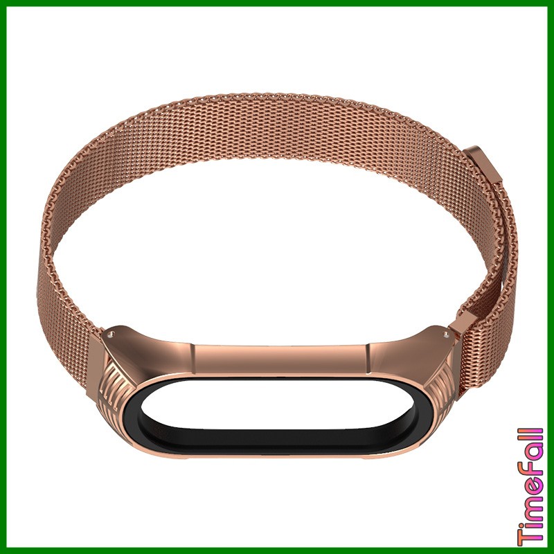 Dây đeo nam châm TF miband 4, MIBAND 3 chính hãng MIJOBS, dây đeo thay thế mi band 4 MI BAND 3 milanese loop viền vân TF