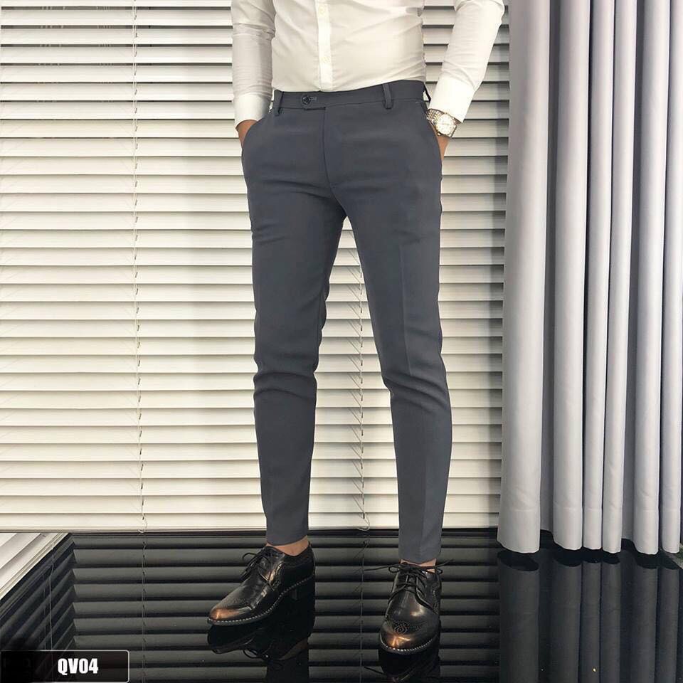 Combo Quần Âu Nam VINETO Màu Đen, Áo Sơ Mi Nam Trắng Dài Tay Dáng Ôm Body