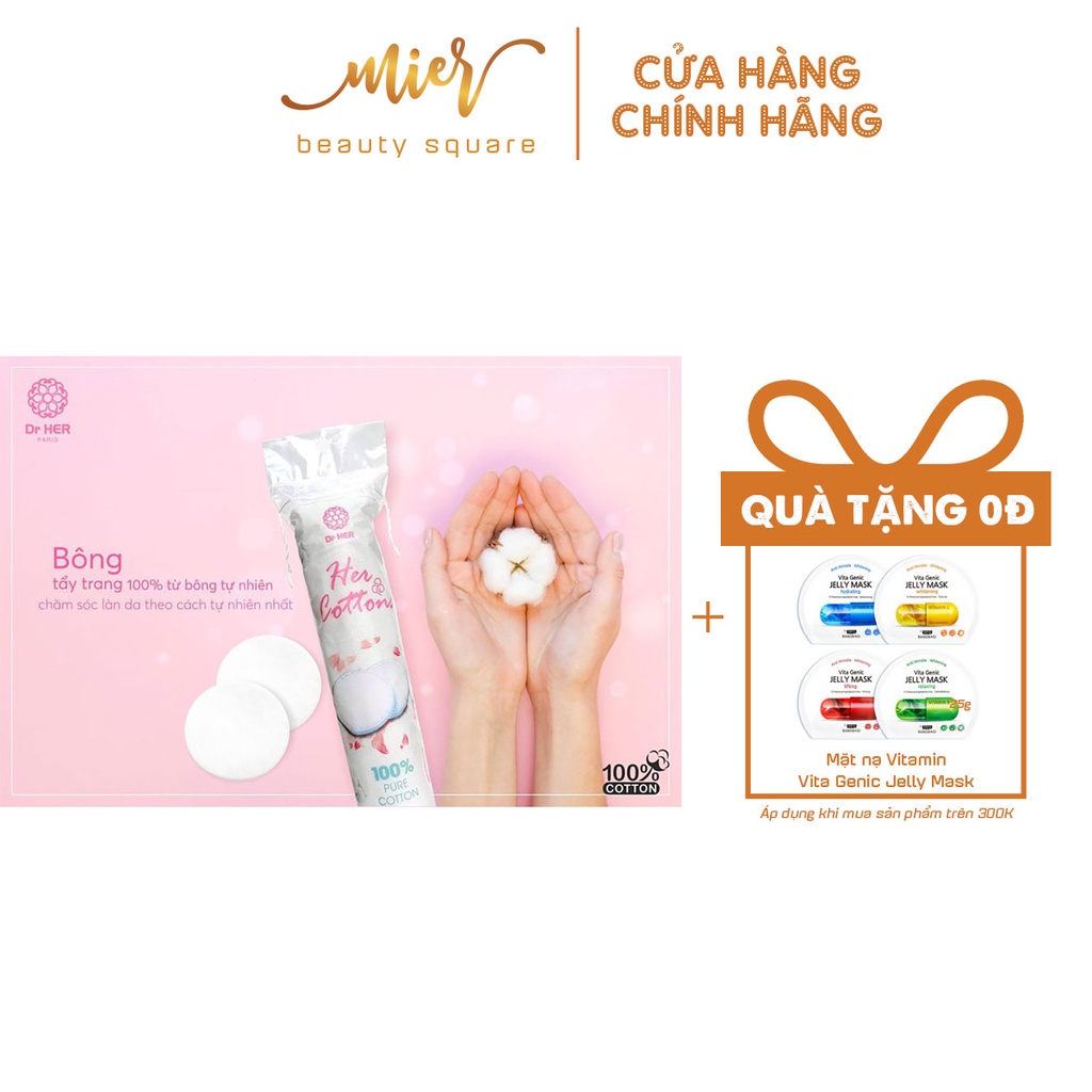 Bông tẩy trang 100% cotton tinh khiết Dr. Her