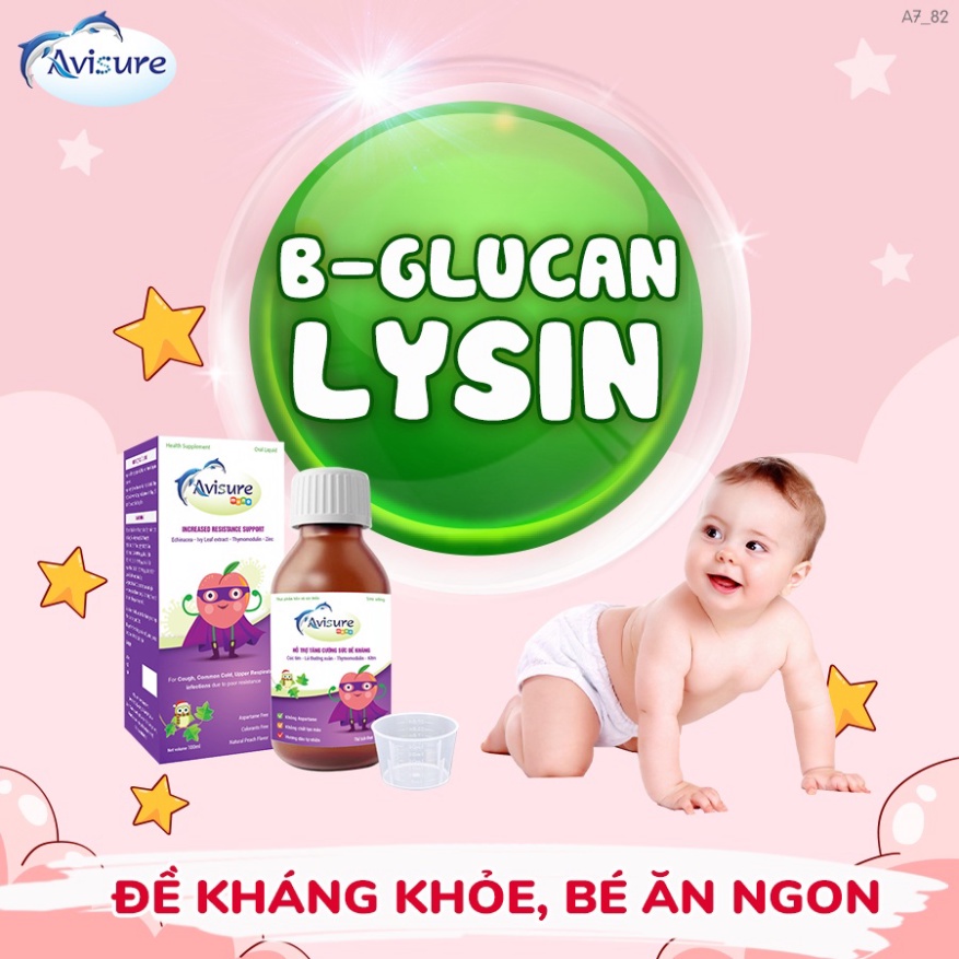 Avisure muno thymomodulin kẽm zinc gluconate lysine tăng đề kháng cho bé beta glucan bổ sung vitamin c lá thường xuân