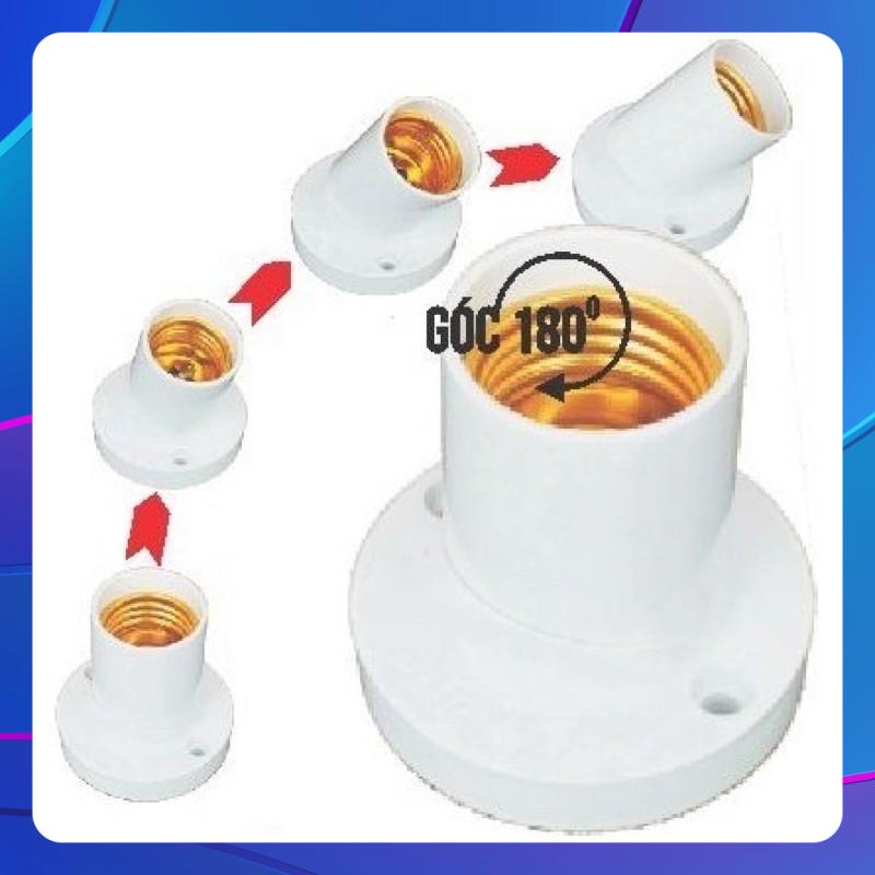 Đui đèn gắn ốp tường E27 đui xoáy 27mm chếch góc 45 độ bền