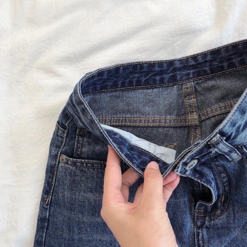 Quần Jeans Xanh Ống xuông