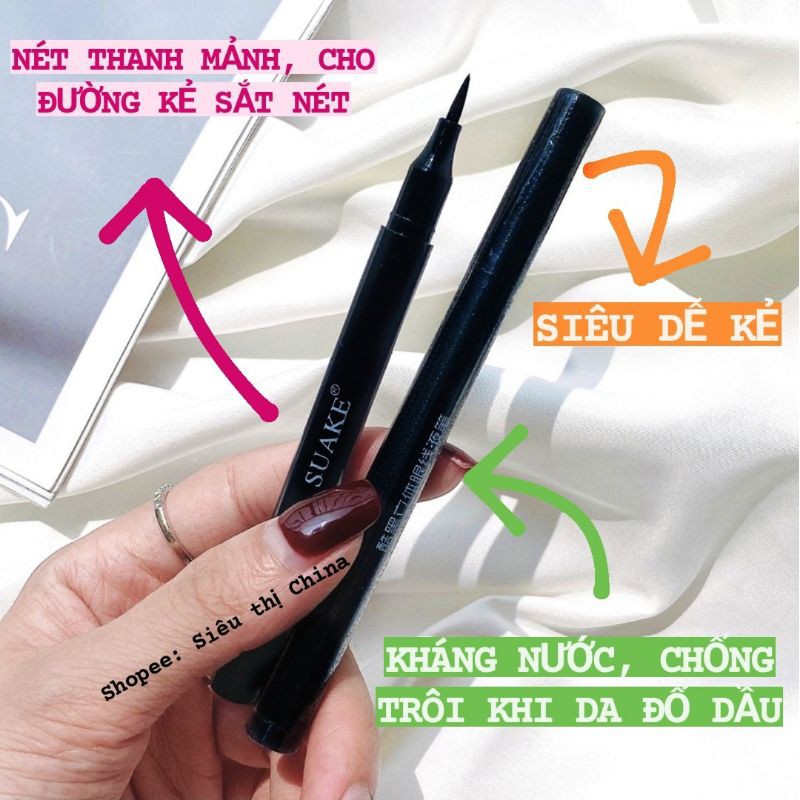 Bút Kẻ Mắt SUAKE Siêu Mảnh, Chống Nước Lâu Trôi Cao Cấp