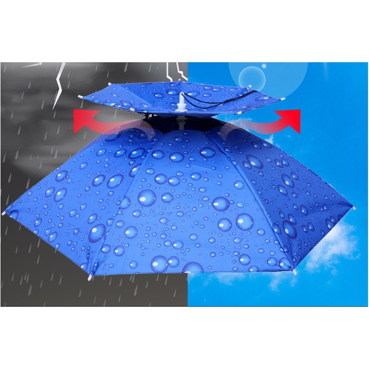 Ô đội đầu 2 tầng che nắng che mưa chất liệu vải siêu giầy chấm thấm nước cao cấp