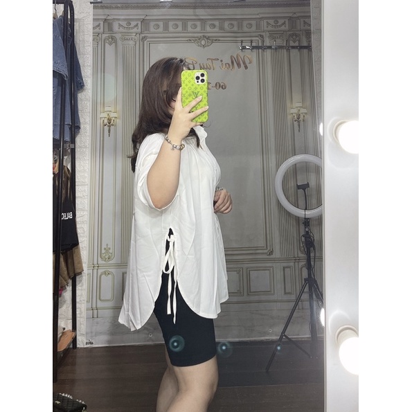 Áo sơ mi lụa dáng rộng chất cực mát