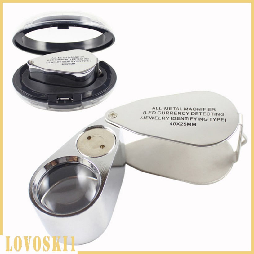 Kính Lúp Mini 40X - 25mm Lovoski1 Có Đèn LED Tiện Dụng