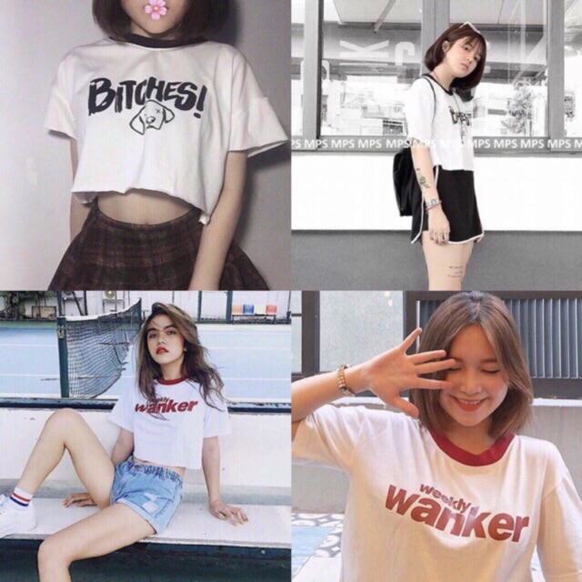 Áo croptop from rong hót(bitches hoặc wanker)