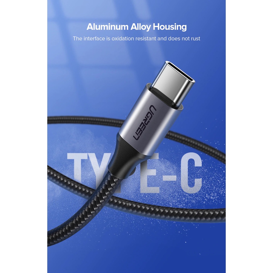 Dây Sạc Type C 3A Dài 0.25-3M, Công Nghệ Sạc Nhanh Quick Charge 4.0 UGREEN US287- Hàng Chính Hãng BH 18T Đổi Mới