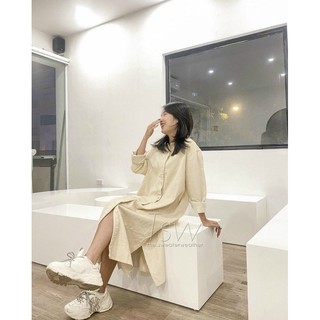 ĐẦM SƠ MI NHUNG TÀ BẦU