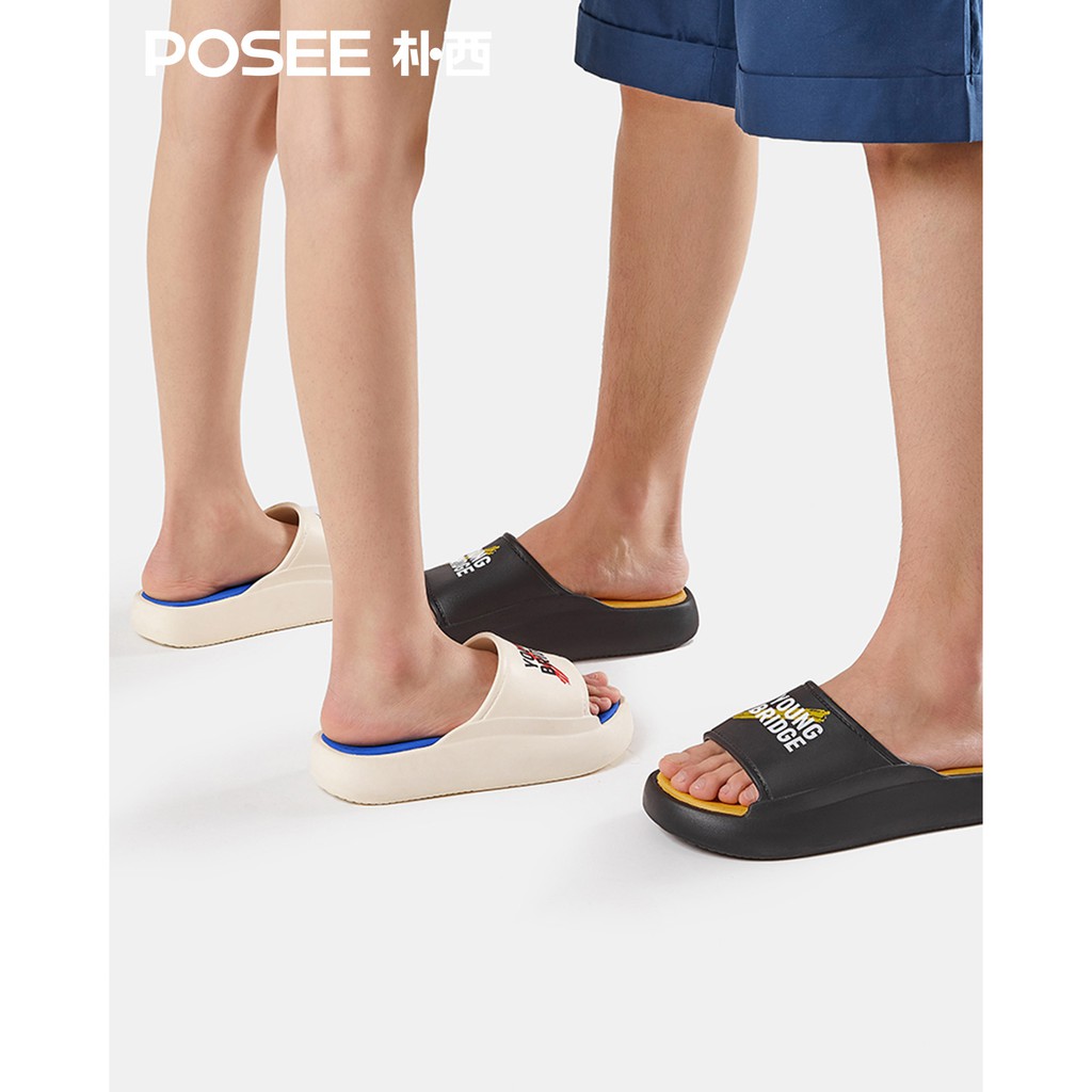 Dép Quai Ngang Posee In Họa Tiết Phong Cách Đơn Giản Thường Ngày Cho Nam NữPS5706