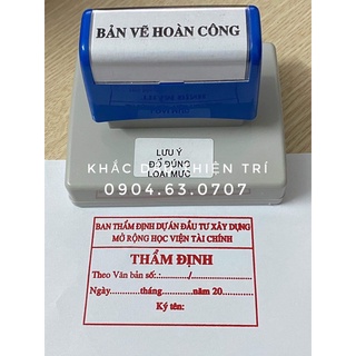 Dấu bản vẽ hoàn công, kích thước lớn ,hộp dấu liền mực , hàng chất lượng