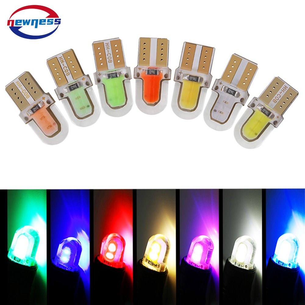 1X Silica Gel LED W5W T10 194 168 W5W COB Led Đỗ Xe Bóng Đèn Nêm Giải Phóng Ánh Sáng Giấy Phép DC12V