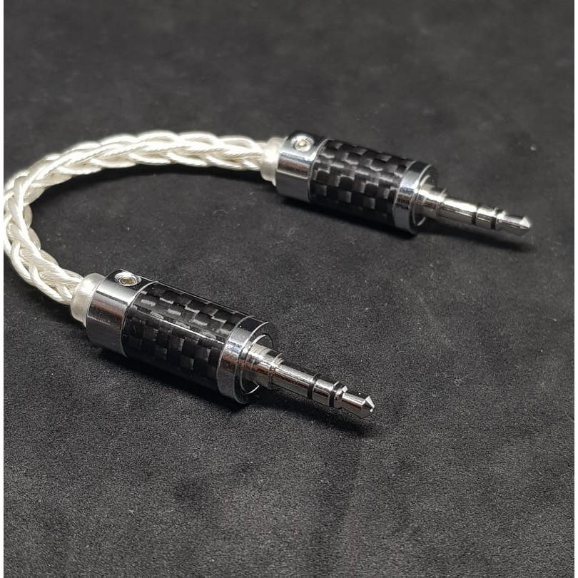 Dây cáp tín hiệu đồng mạ bạc OFC 1.2mm tết 8 kết nối AMPs -  IC 3.5mm ra 3.5mm mạ Rhodium