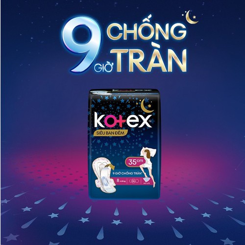 Combo 4 Băng Vệ Sinh Có Cánh 28cm Kotex Siêu Ban Đêm 9 Giờ Chống Tràn 12 miếng