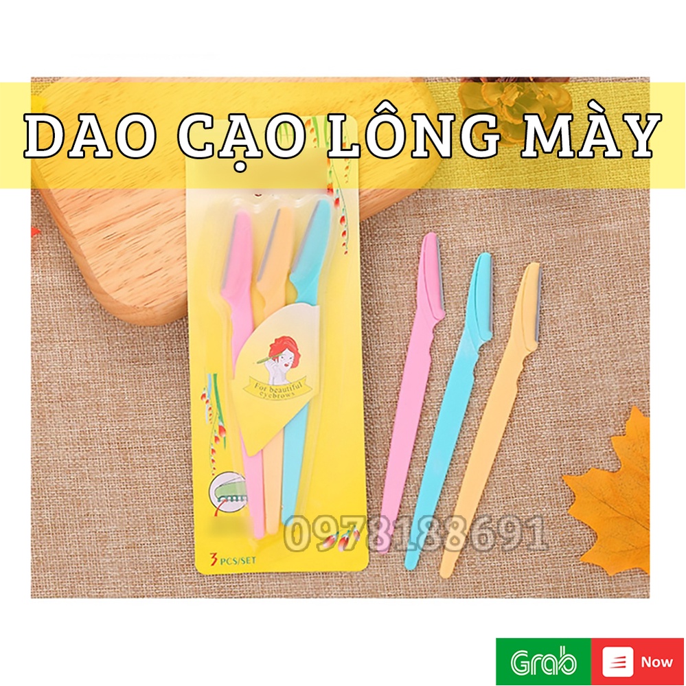 Bộ 3 Dao Cạo Lông Mày, Dao Tỉa Lông Mày Trang Điểm