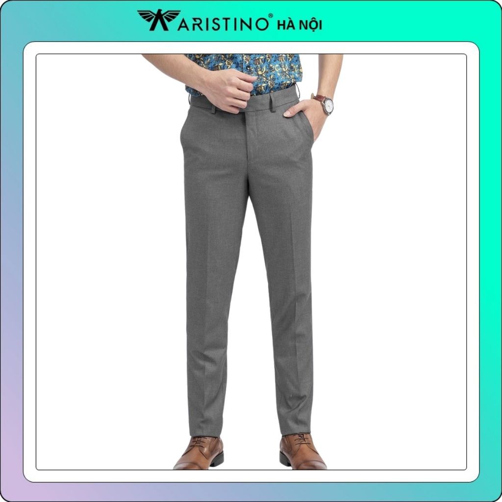 Quần âu công sở ARISTINO màu xám sang trọng dáng ôm vừa vặn- ATR003S7