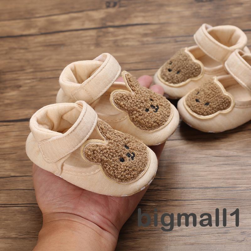 Bigmall-giày Chống Trượt Thoáng Khí Hình Gấu/Thỏ Hoạt Hình Cho Bé 0-12 Tháng Tuổi