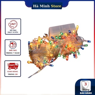Dây đèn nháy kim dài 4m trang trí noen tết nhiều màu đèn led nháy trang trí Hà Minh Store