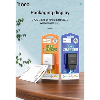 Cốc Sạc Nhanh Hoco C72Q Chính Hãng - Củ Sạc Nhanh QC3.0 18W Siêu Bền Cho Các Dòng Điện Thoại - Bảo Hành 12 Tháng