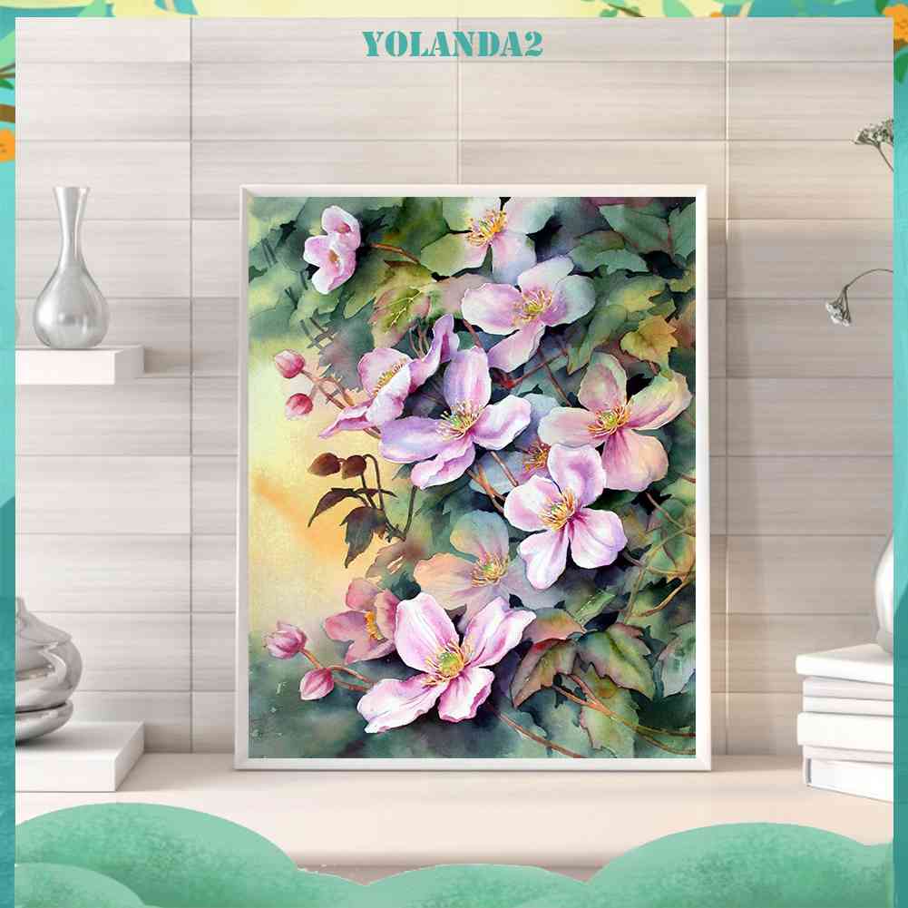 11ct Tranh Thêu Chữ Thập DIY Hình Hoa Màu Nước Kích Thước 40x50cm