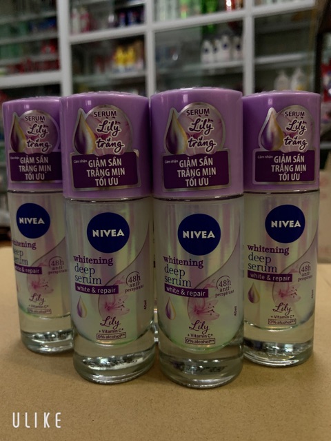 Lăn ngăn mùi NIVEA serum giúp dưỡng trắng chuyên sâu hương hoa Lily ( mầu tím )