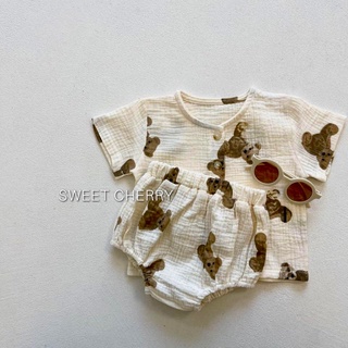 bộ xô muslin hình gấu