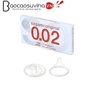Bao cao su Sagami Original siêu mỏng 0.02 không rách , 2 bao siêu mỏng, rộng 55+-2mm, từ chính hãng