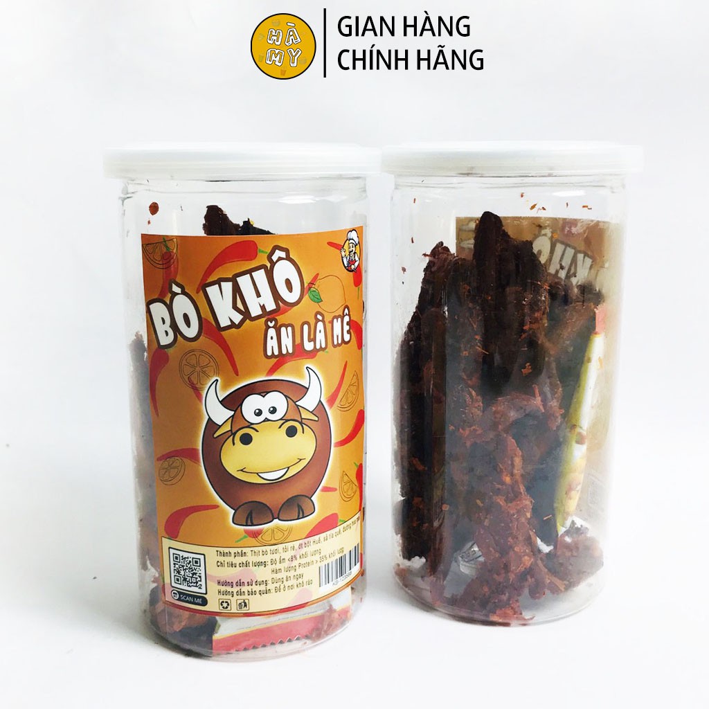 Khô bò que đóng hũ 250g đồ ăn vặt Hà My