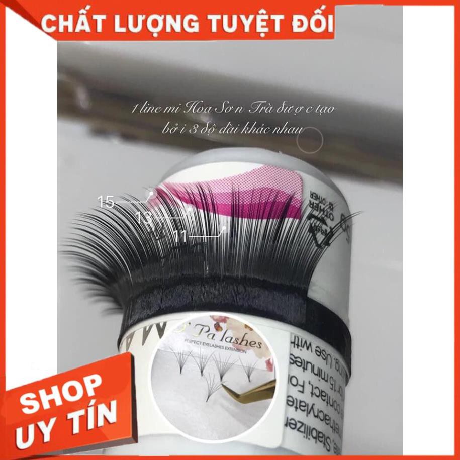 HOT ! Mi Hoa Sơn Trà- Hoa Hồng Đen- Độ dầy 0.07 - Độ cong Cc( Mi sole 3 số trên 1 line mi - mỗi số cách nhau 2 size )