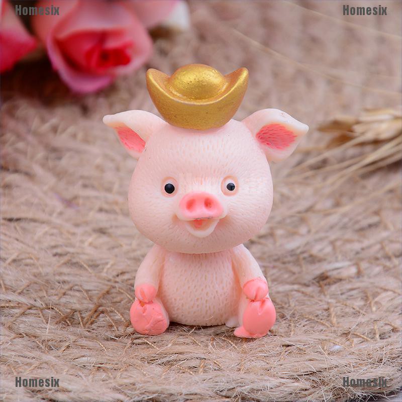 [HoMSI] 5pcs/set Cute Pig Miniature Animal Garden Decoration Diy Fairy Garden Decoration SUU