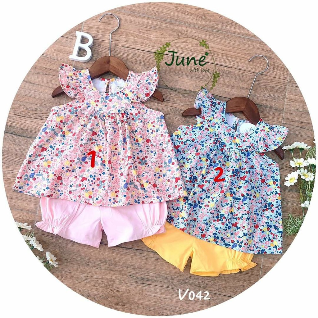 SÉT ÁO SÁT NÁCH BABYDOLL CỔ BÈO BÉ GÁI