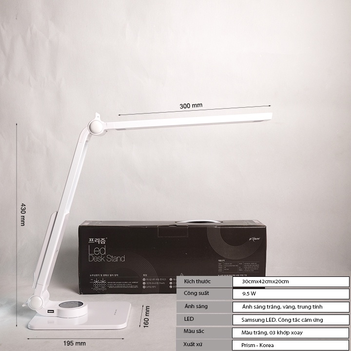 Đèn Bàn Làm Việc LED Cao Cấp Chuyên Nghiệp Hàng Nội Địa Chính Hãng Hàn Quốc - PRISM™LED Desk lamp 5400CW Made in KOREA