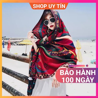 Khăn Quàng Cổ Thổ Cẩm Vintage - Khăn Choàng Boho Len Cashmere Nữ Đẹp