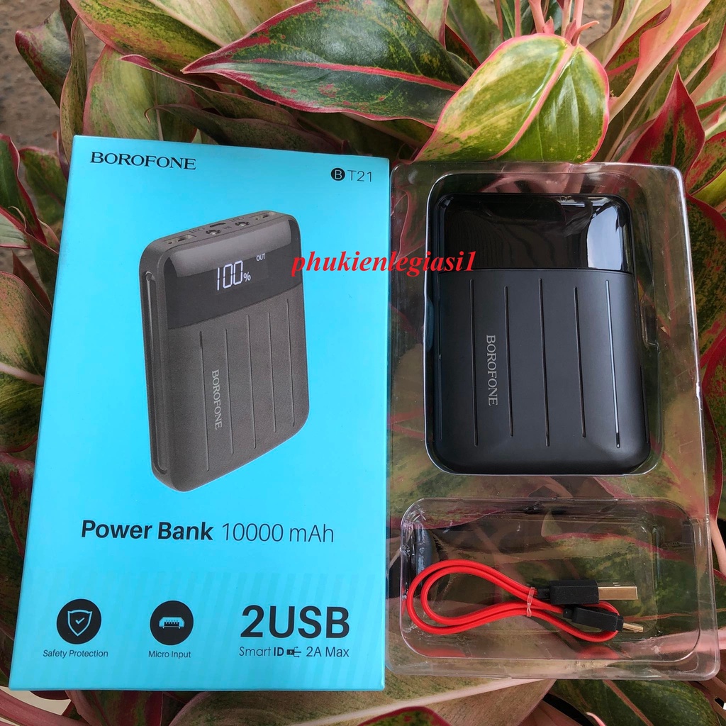 Pin SDP 10000MAH BOROFONE BT21 gồm 2 cổng usb và 2 đèn Led