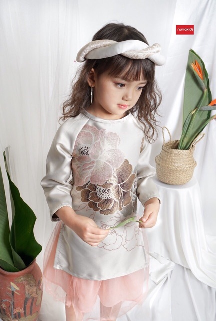 Set áo dài gấm ngọc cao cấp