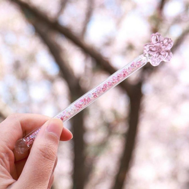 Trong Sakura Thủy Tinh Khuấy Dính Sáng Tạo Mèo Móng Vuốt Trà Sữa Cà Phê Khuấy Thủy Tinh Dính Khuấy Cần