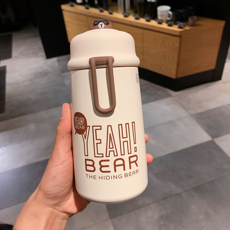 Bình ly giữ nhiệt hình gấu Yeah Bear chất liệu Inox 304 cách nhiệt 4 lớp dung tích 320ml - Hàng chính hãng TYESCO