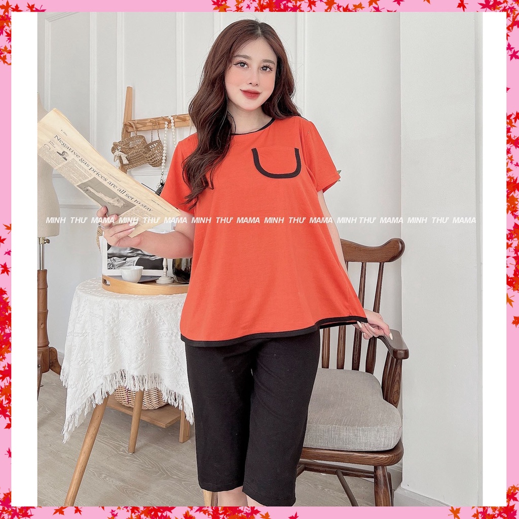 Bộ bầu - bộ sau sinh - chất liệu cotton - kiểu mới thời trang ( bộ lửng viền đen )