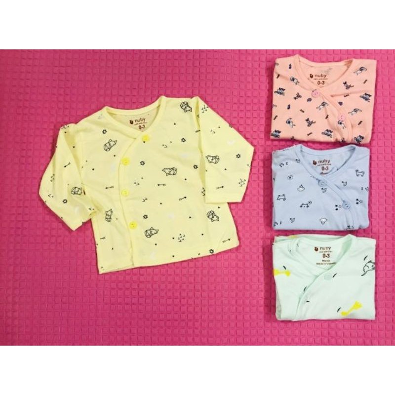 Áo sơ sinh dài tay nuby chất cotton mềm mịn