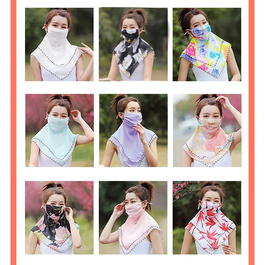【new】 Printed chiffon sunshade cycling wind dust mask face towel collar cool don't frowsty outdoor cycling masks MKS | BigBuy360 - bigbuy360.vn