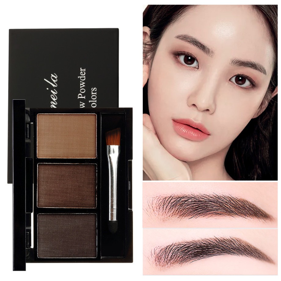 Bột Tán Mày 3 Ô Lameila 3605 Brow Powder Chất Phấn Bám Cao Chính Hãng Nội Địa