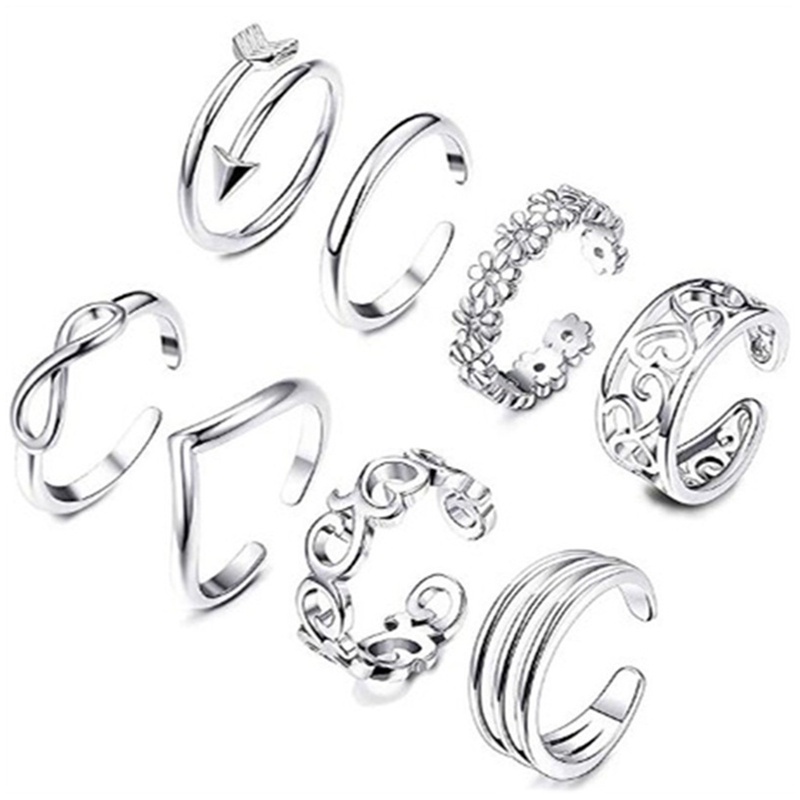 Set 8 Nhẫn Đeo Chân Thời Trang Dành Cho Nữ