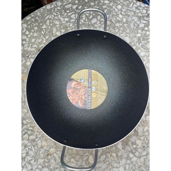 Chảo Sâu Lòng Vân Đá Lock&Lock LNF2346MB 34cm
