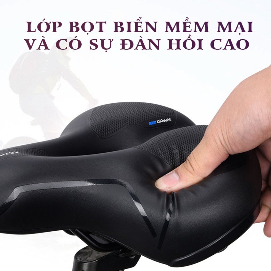 Yên xe đạp điện Yên xe đạp điện Sport Siêu Êm mềm dẻo Thoáng Khí Chống Sốc Có Phản khung cảnh Báo an toàn và đáng tin cậ