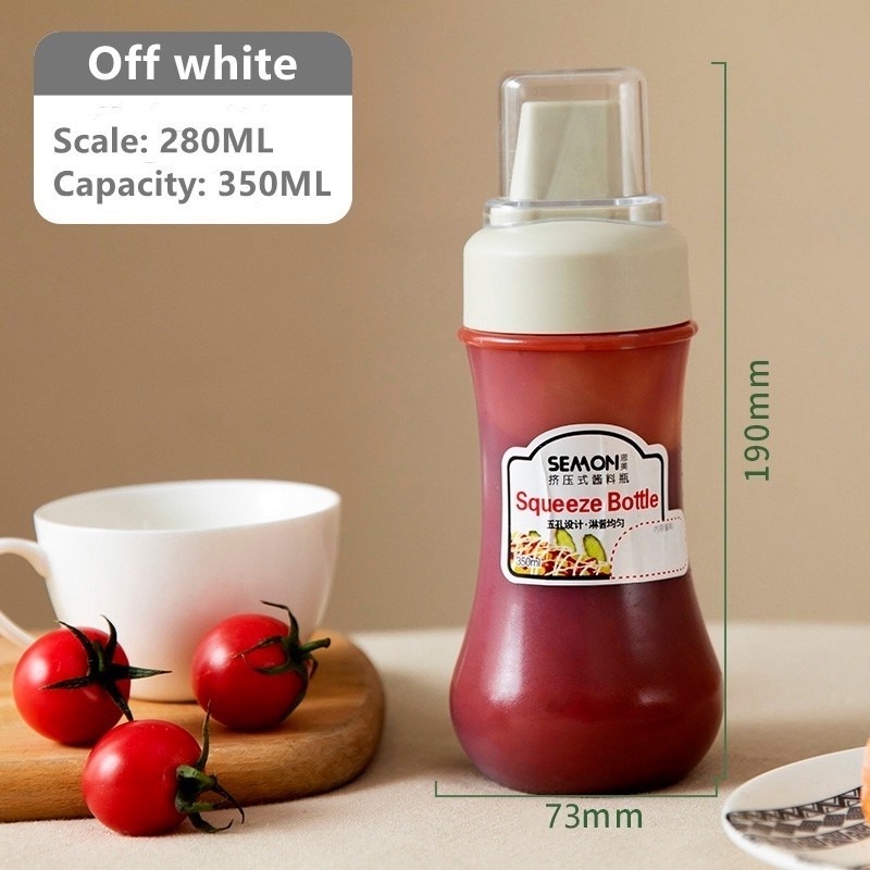 Bình Nhựa Rỗng Đựng Gia Vị 5 Lỗ 350ml Có Vòi Xịt Cho Nhà Bếp